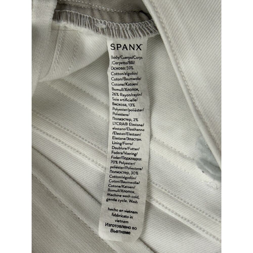 Spanx Pants Bright White Stretch Twill Cropped Wide Leg Pullon Trousers Large - Picture 12 of 16